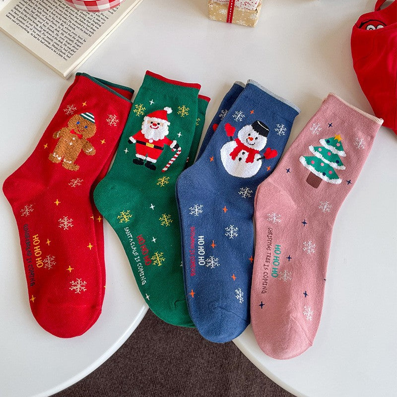 Wholesale Christmas Fall/Winter Snowman Creative Cartoon Medium Tube Socks