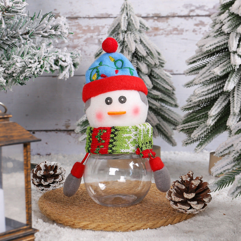 Wholesale Christmas Cute Children's Transparent Plastic Doll Candy Jar