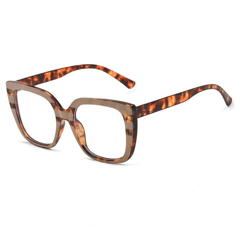 Wholesale Leopard print frame flat glasses anti-blue light glasses frame