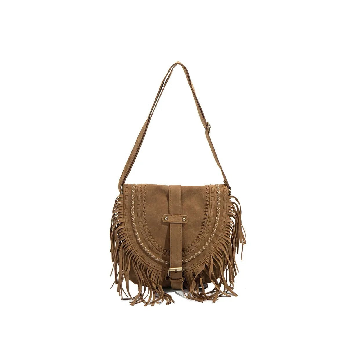 Wholesale Western-inspired Suede Tassel Shoulder Bag