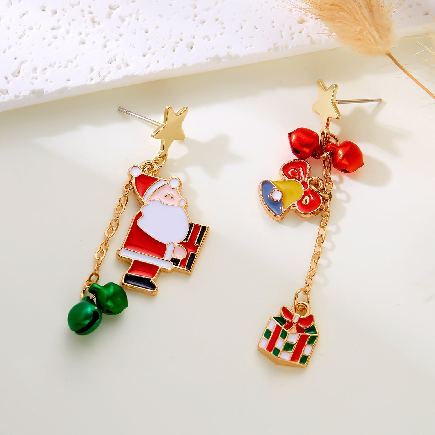 Wholesale Christmas earrings bow wreath Christmas tree earrings