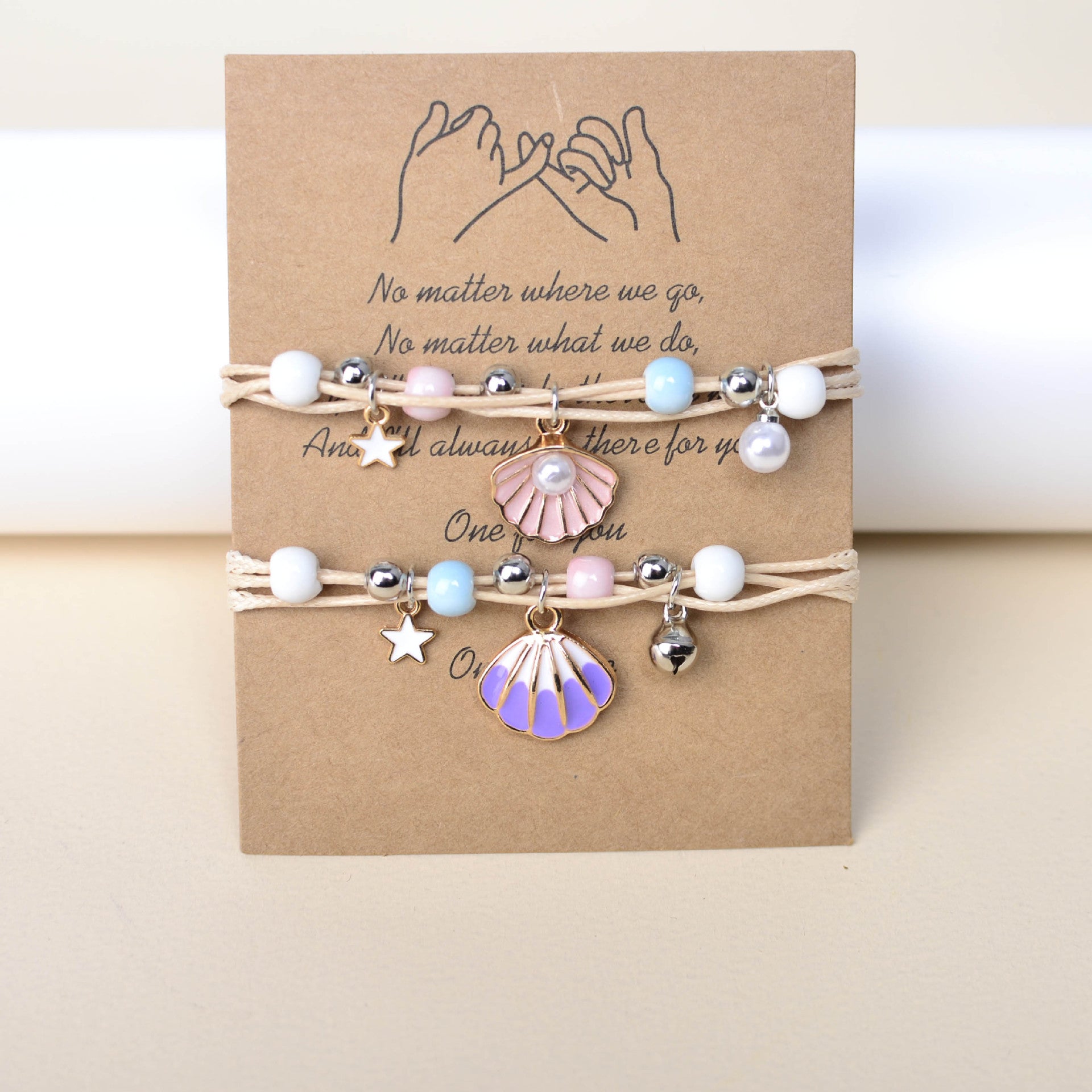 Wholesale Hand Woven Bracelet Starfish Shell Small Bell