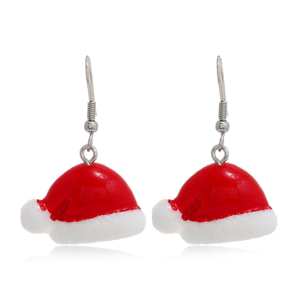 Wholesale Santa Claus Elk Snowflake Resin Earrings