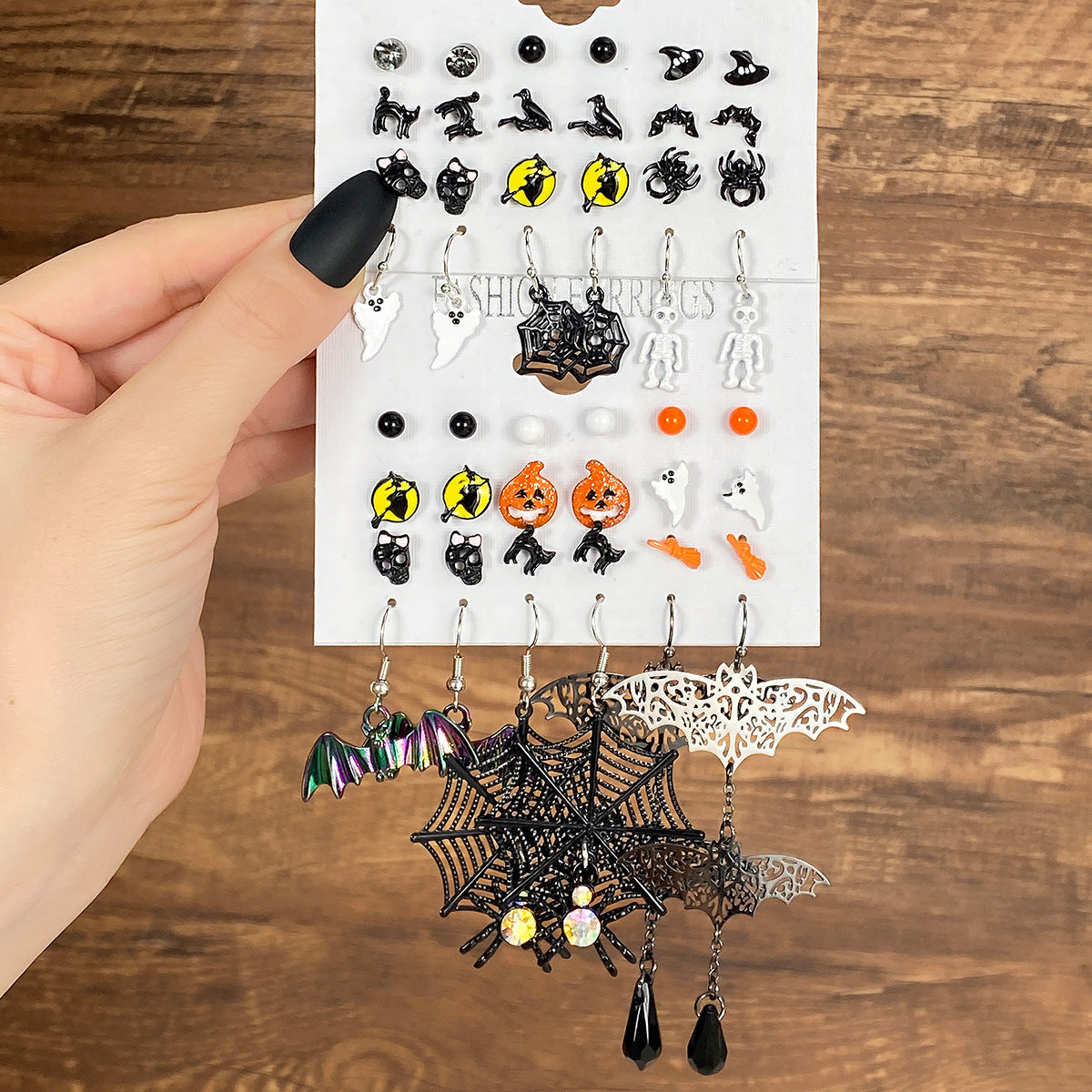 Wholesale Oil Drop Halloween Earrings Set