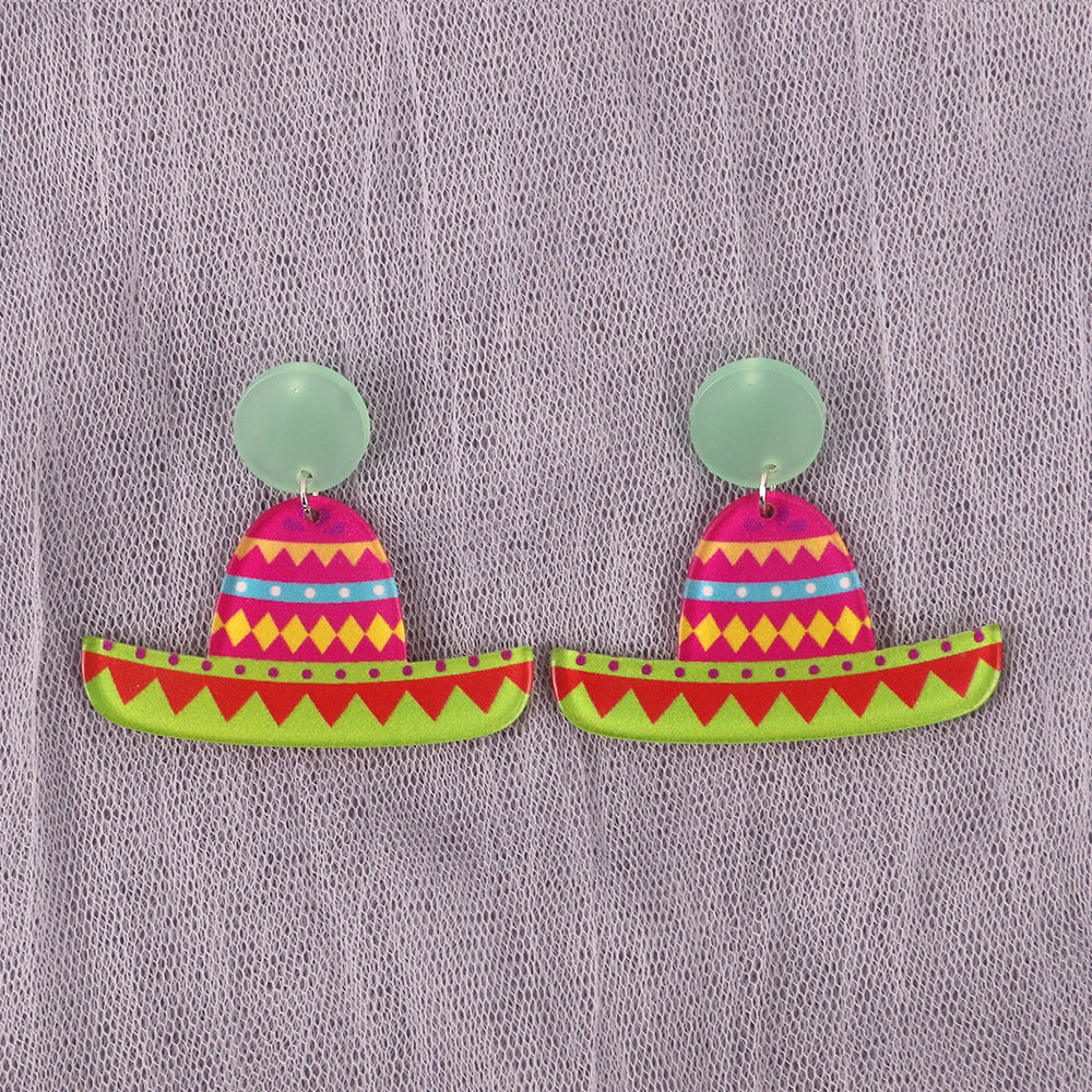 Wholesale Fashion Dragonfly Heart Rainbow Horse Acrylic Earrings