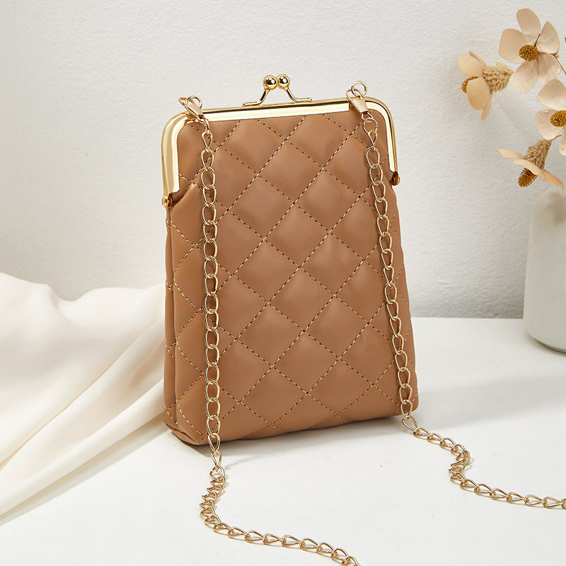 bolso de monedas de bolsas de clip de rhombus PU al por mayor