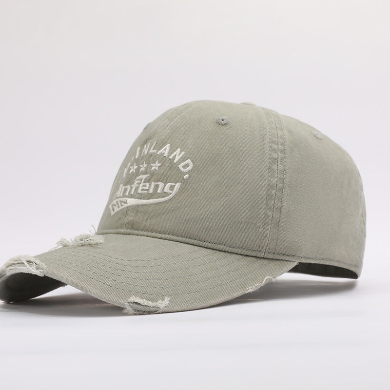 Wholesale Vintage Washed Embroidered Large Head Circumference Cotton Soft-topped Cap