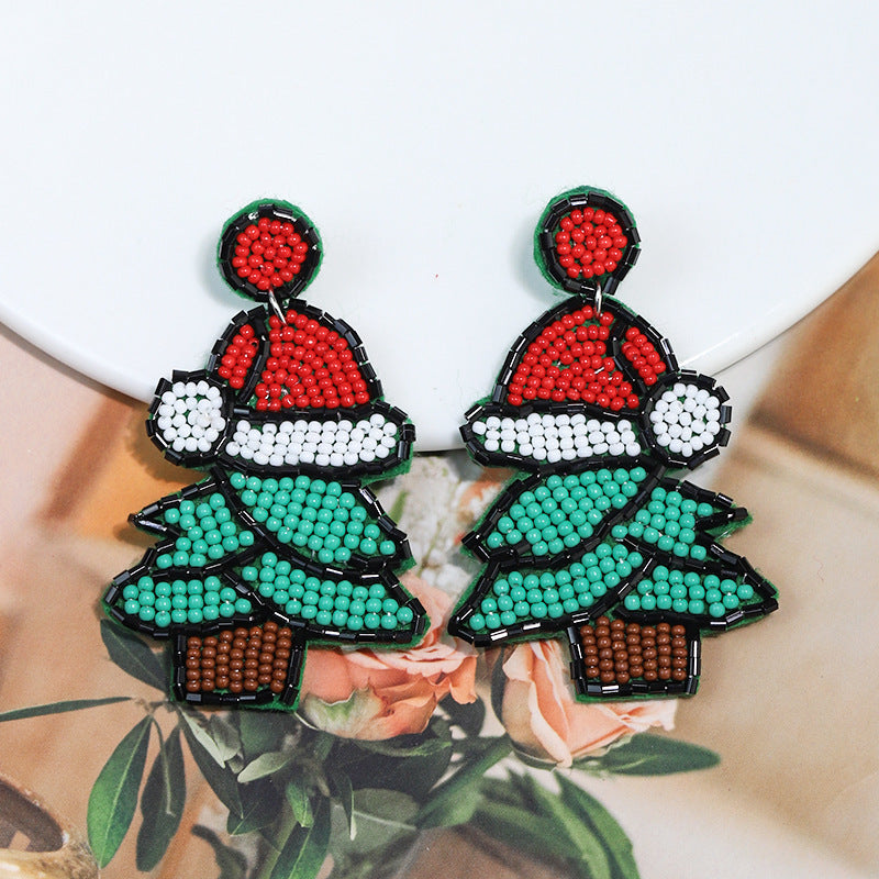 Wholesale Christmas Handmade Rice Bead Earrings