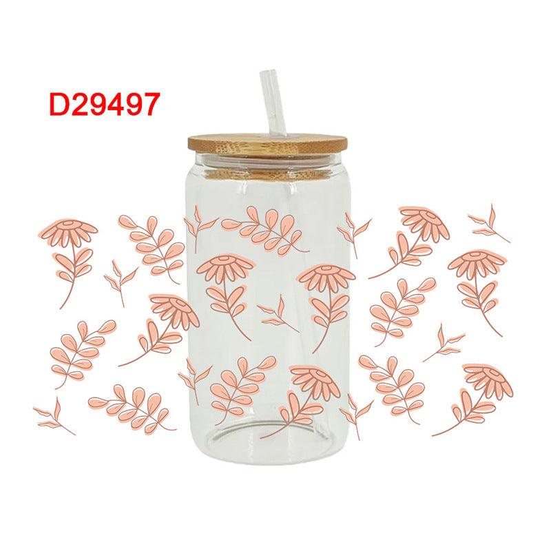 Wholesale Uv Transfer Sticker Glass Cup Crystal Label Crystal Sticker 16OZ UV DTF WRAPS