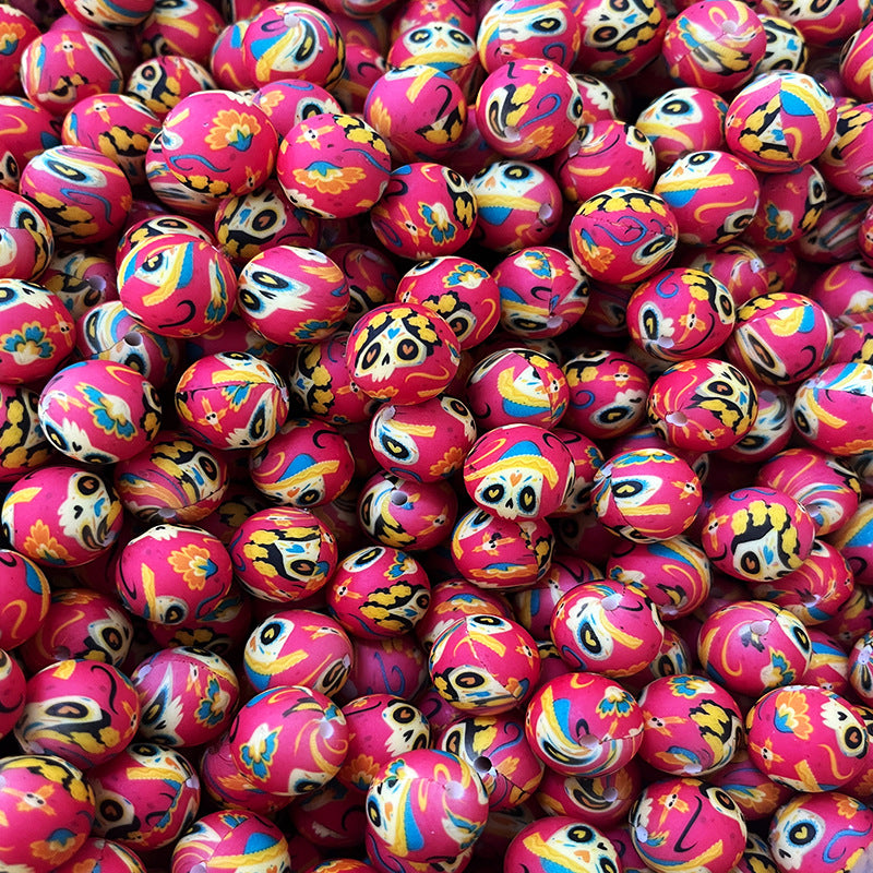 Wholesale 50pcs DIY Halloween Baby Soothing Teething Holiday Series Silicone Beads