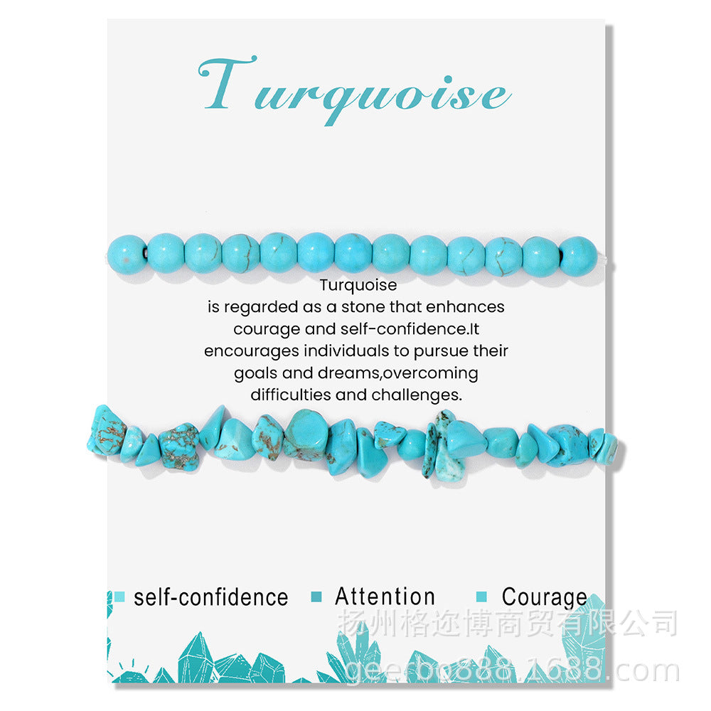 Wholesale Natural Stone Card Gravel Double Layer Bracelet