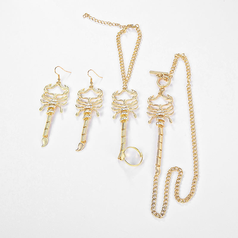 Wholesale Diamond Punk Style Scorpion Necklace