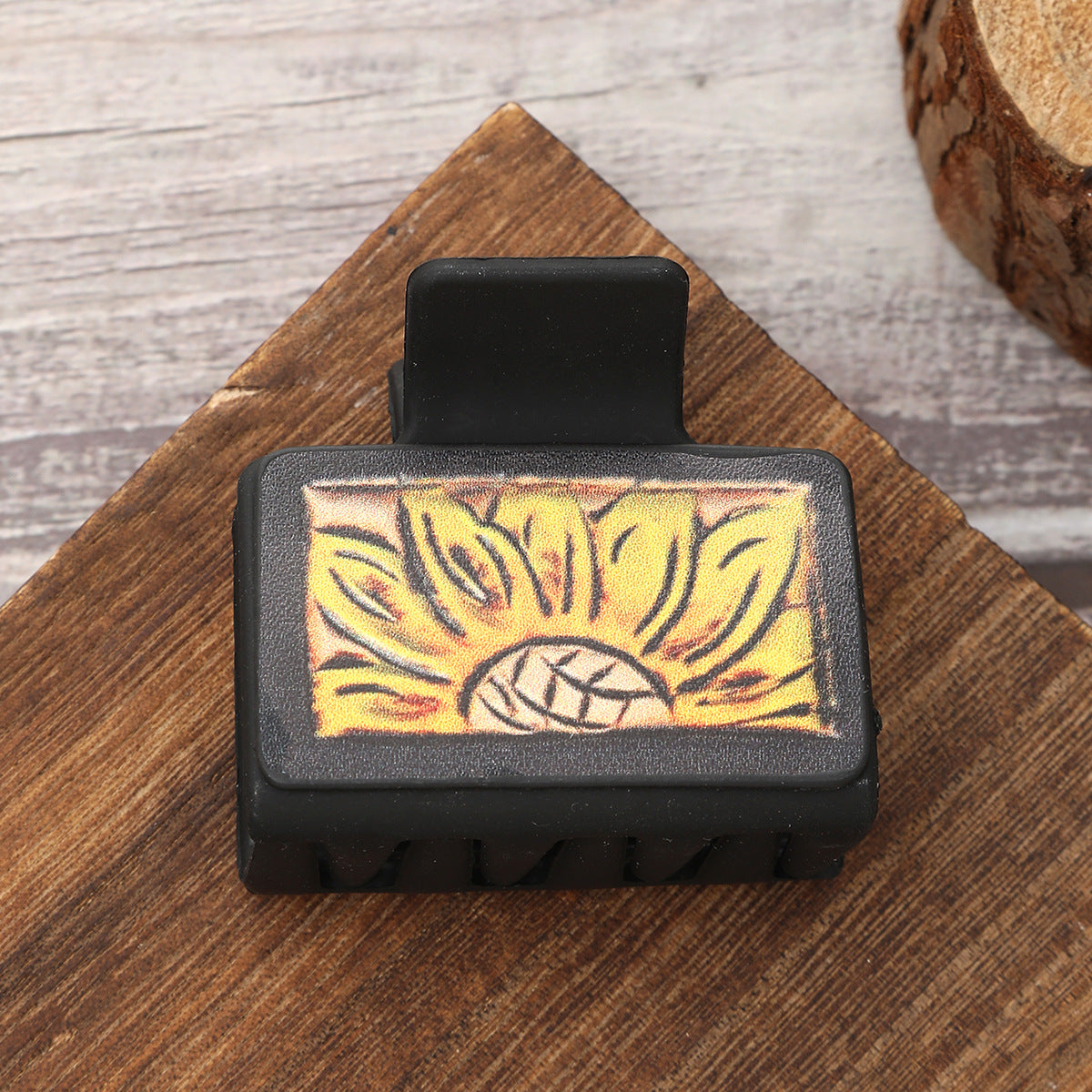 Wholesale Western Style Sunflower Cactus Leather Shark Hair Clip