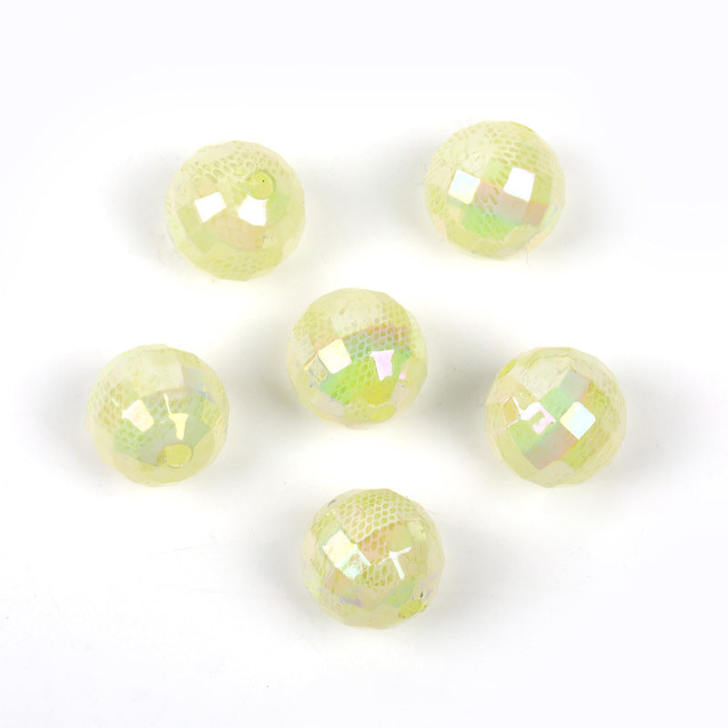 Wholesale 100pcs Acrylic Lace Faceted Round Beads