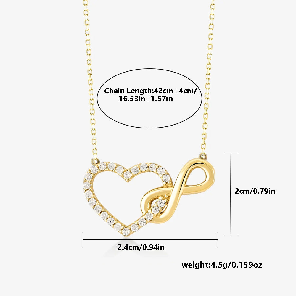 Wholesale love pendant Infinite Love eight-word necklace female heart-shaped clavicle chain simple Valentine's Day jewelry