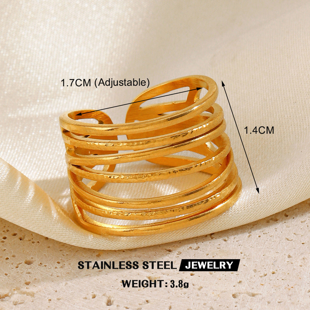 Wholesale Popular Stainless Steel Love Women's Personality Hip Hop Line  Ring