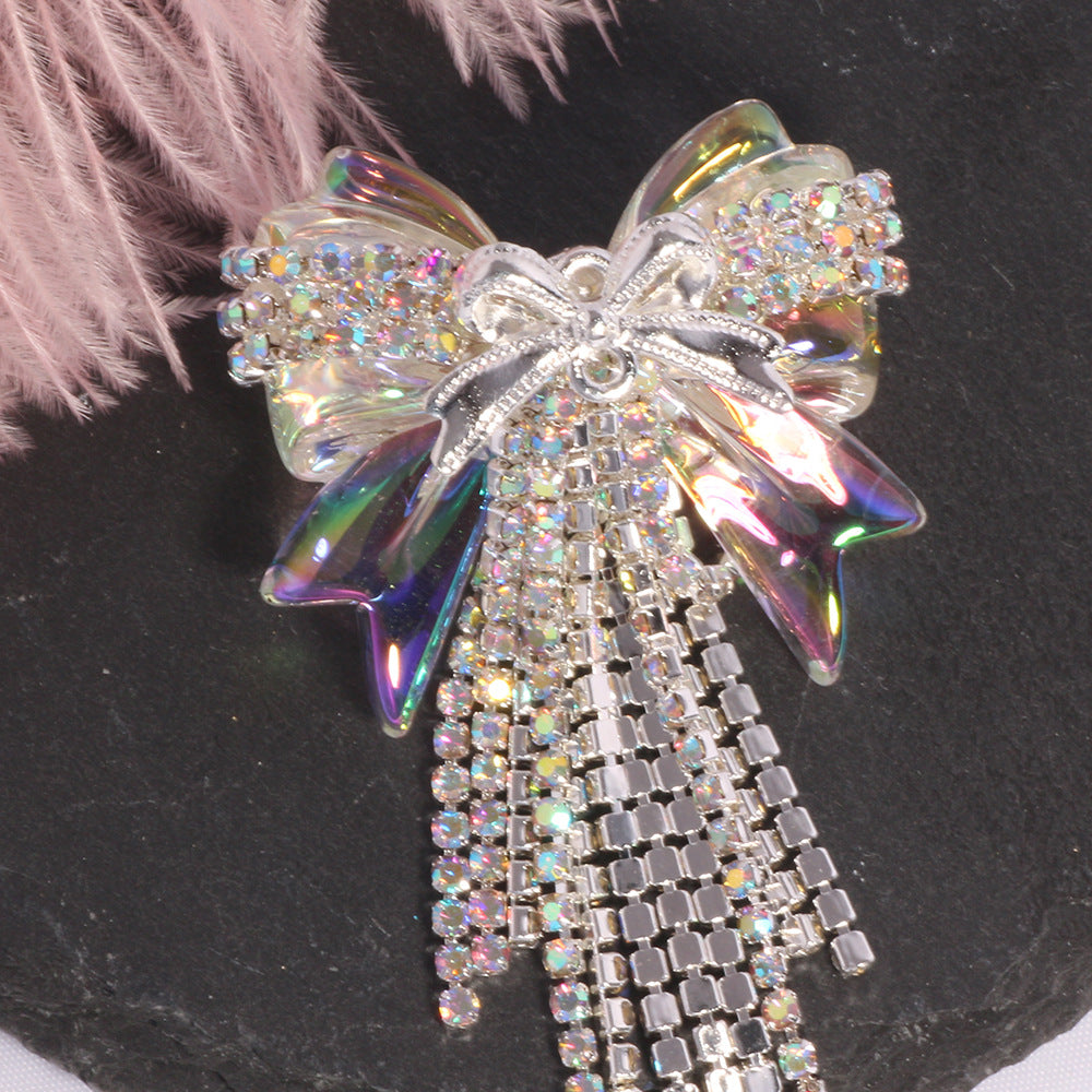 Wholesale Diamond chain tassel bow diamond ball straight hole beads DIY accessories