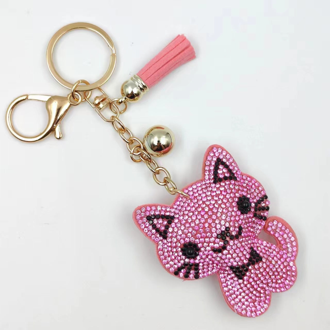 Wholesale 12pcs Creative Cartoon Kitten Diamond Keychain