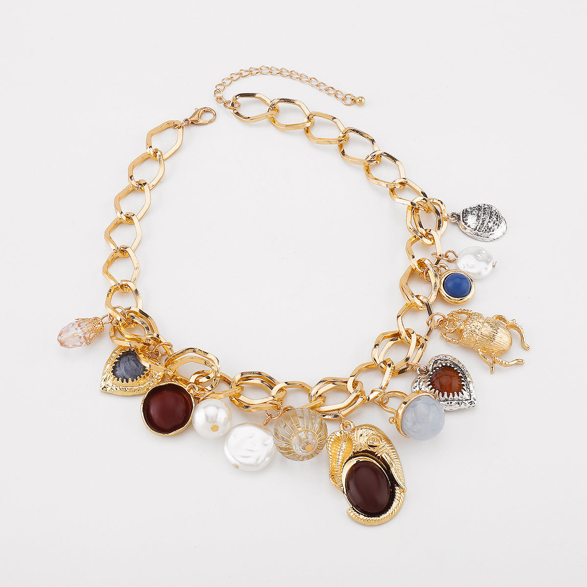 Wholesale E13226  ZA Creative Acrylic Alloy Resin Pendant Necklace