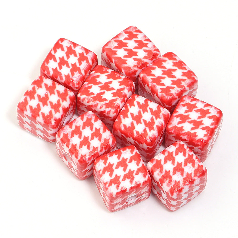 Wholesale 10pcs Printed Square Starry Sky Acrylic Beads