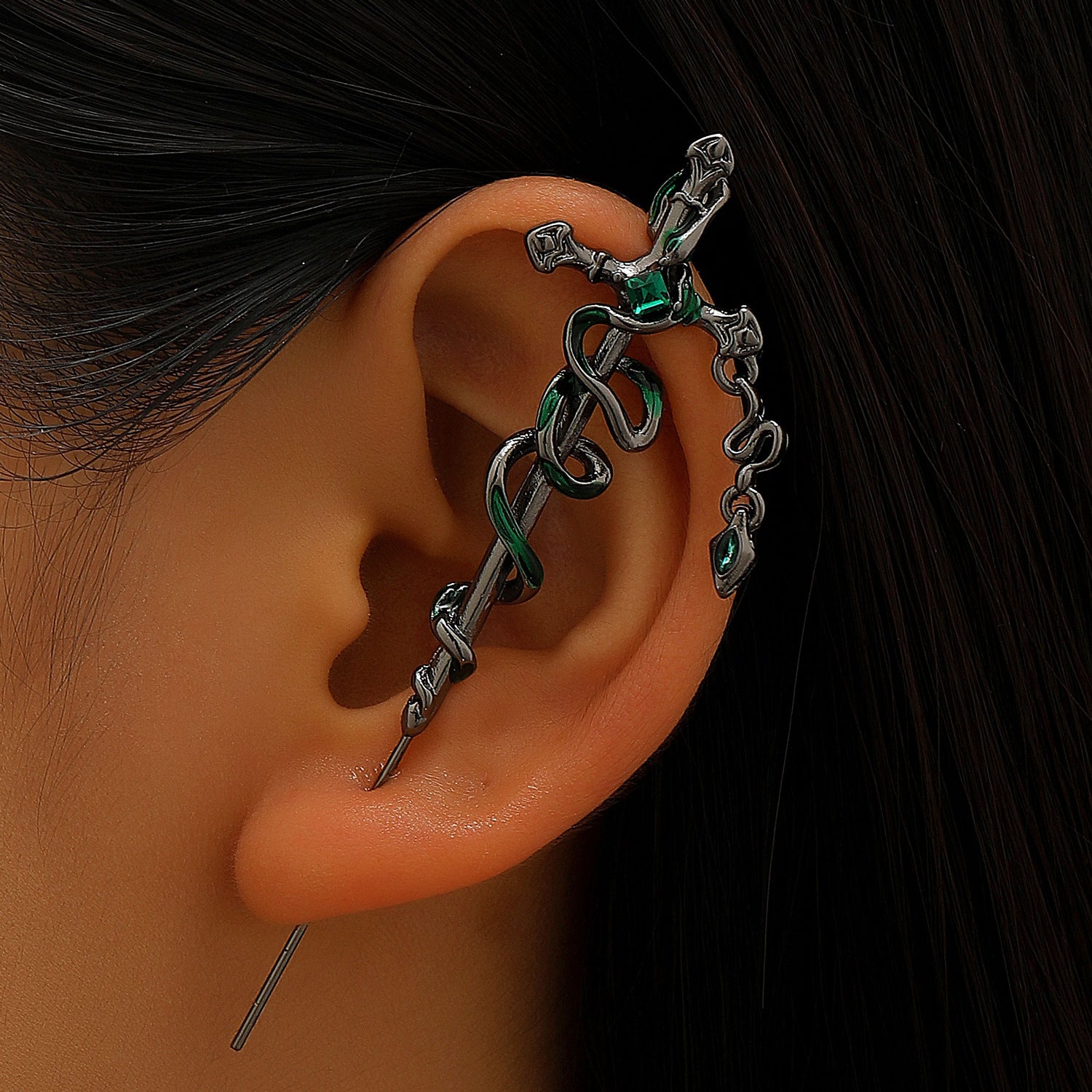 Wholesale Gothic Snake Ear Cuff Copper Electroplated Punk Earrings For Women Party Fashion Accessory OLY Exclusive