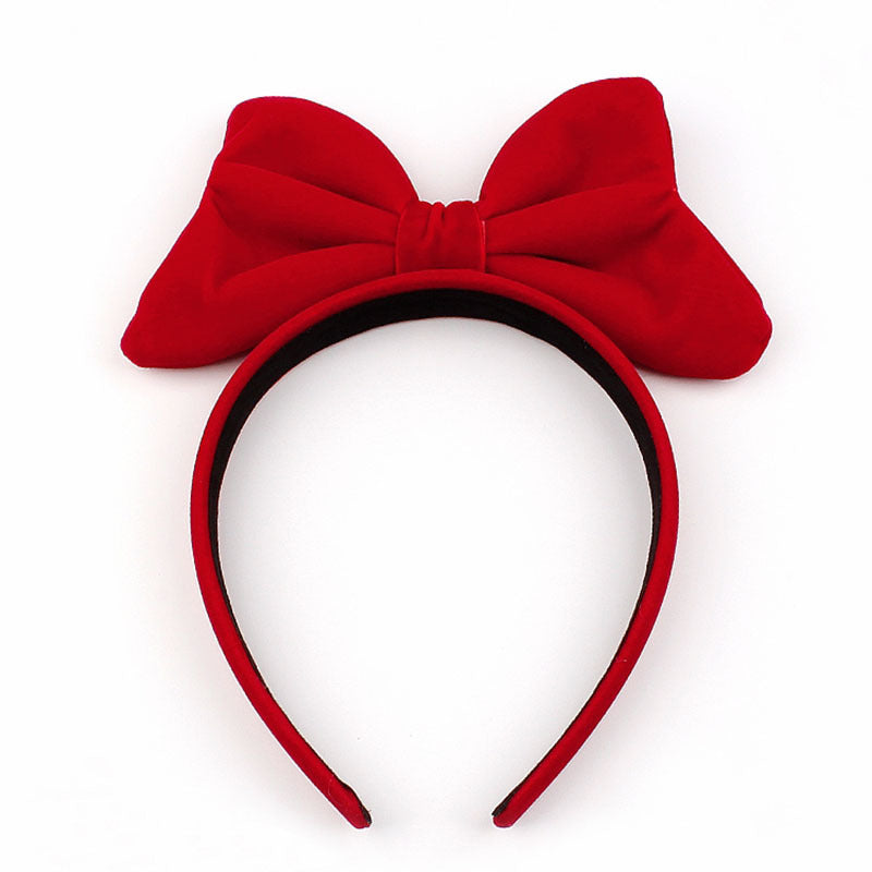 Wholesale Red Velvet Bow Headband Women's New Year Cyber Celebrity New Vintage Headband Cute Plush Hair Clamp