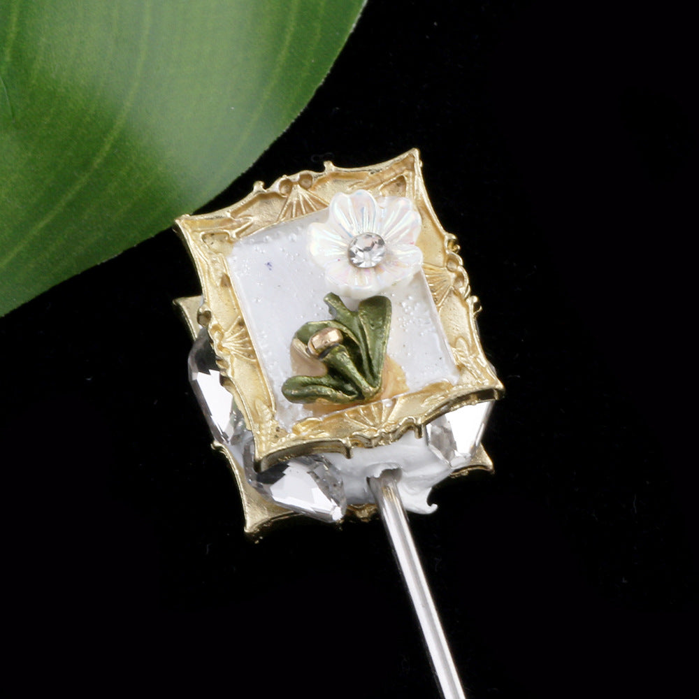 Wholesale 2pcs Monet's Garden Oil Painting Style Photo Frame Bouquet Natural Pearl Beads