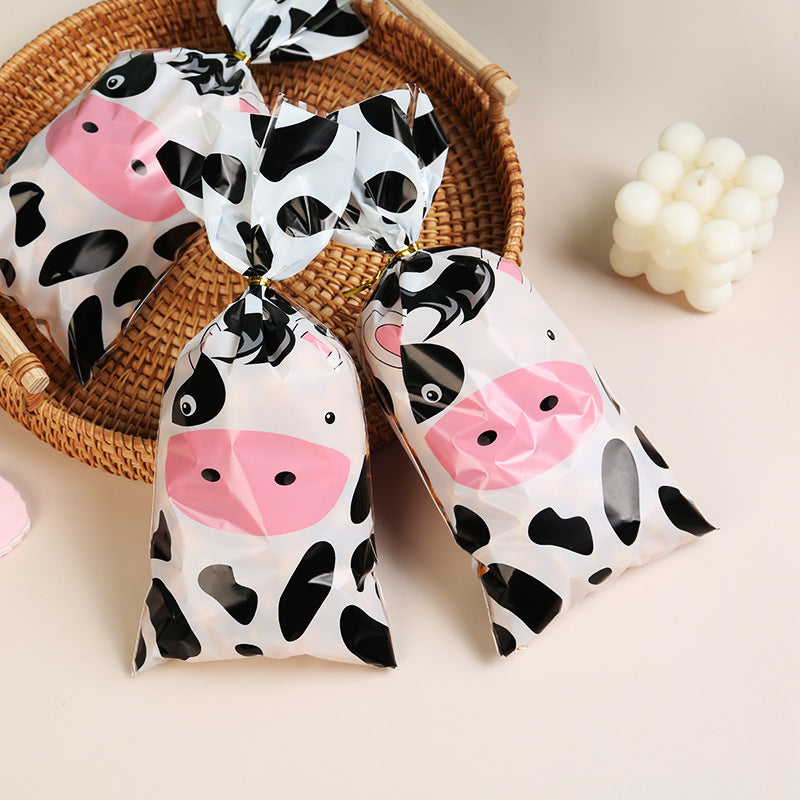Wholesale Cartoon Cow Print Party Holiday Glass Paper Candy Bag
