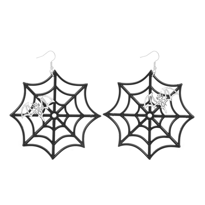 Wholesale Trendy  Earrings Exaggerated Resin Skull Pumpkin  Web Dangle Earrings Party Jewelry Accessory