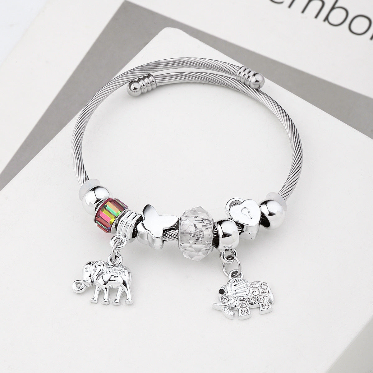 Wholesale Crystal Beads Stainless Steel Bracelet