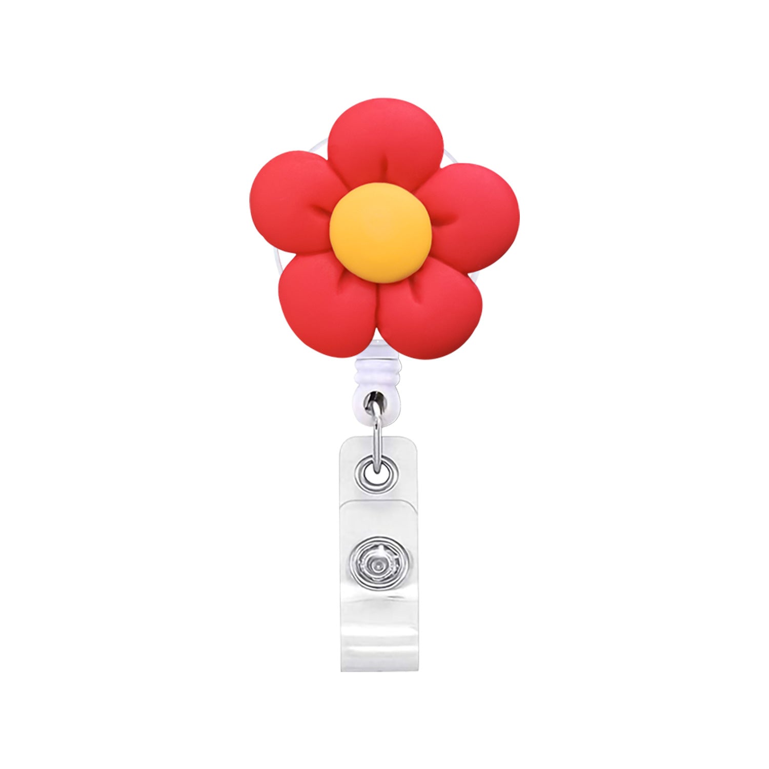 Wholesale Resin Colorful Flower Retractable Badge Scroll
