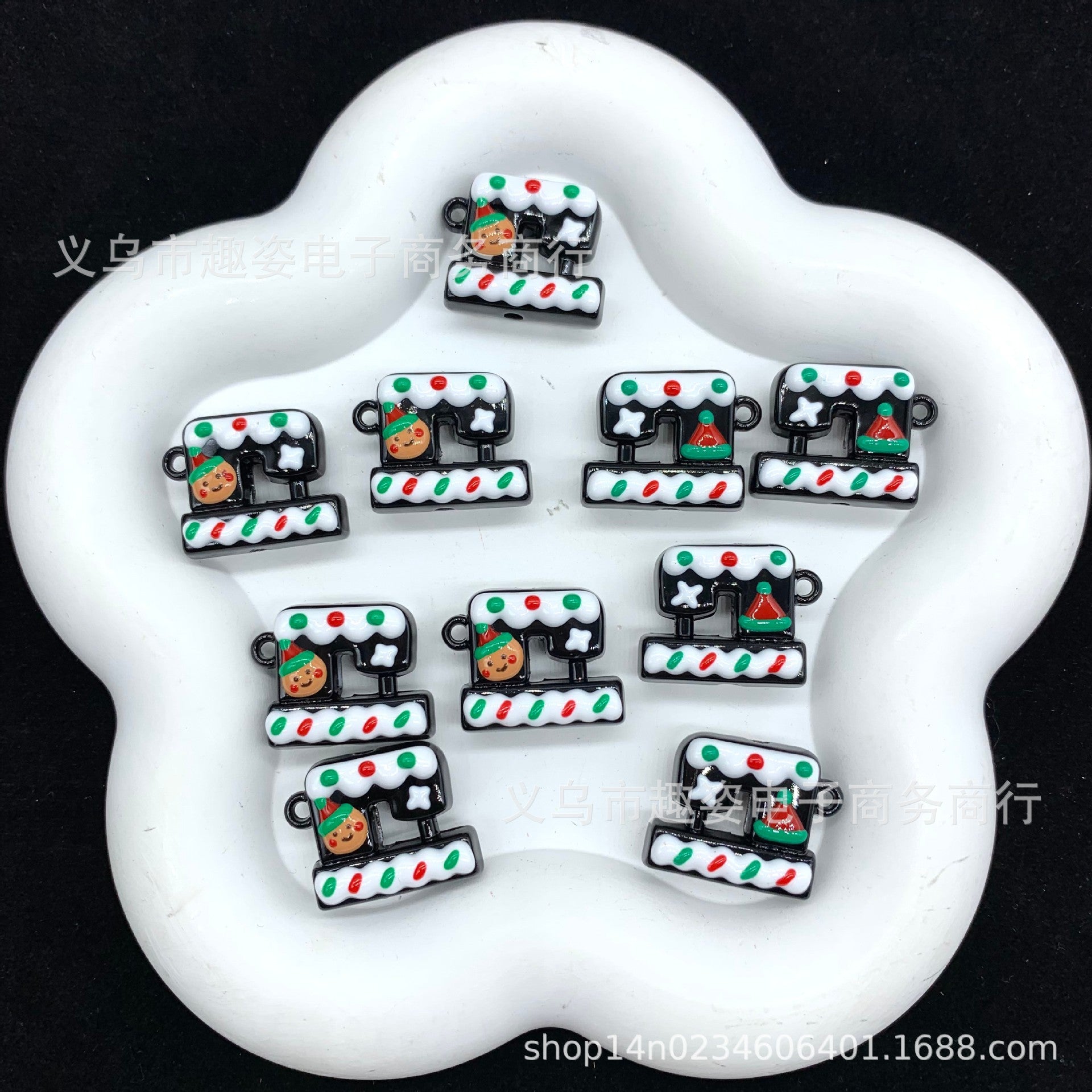Wholesale 10pcs  Hand-painted beads on a sewing machine  Acrylic Beads