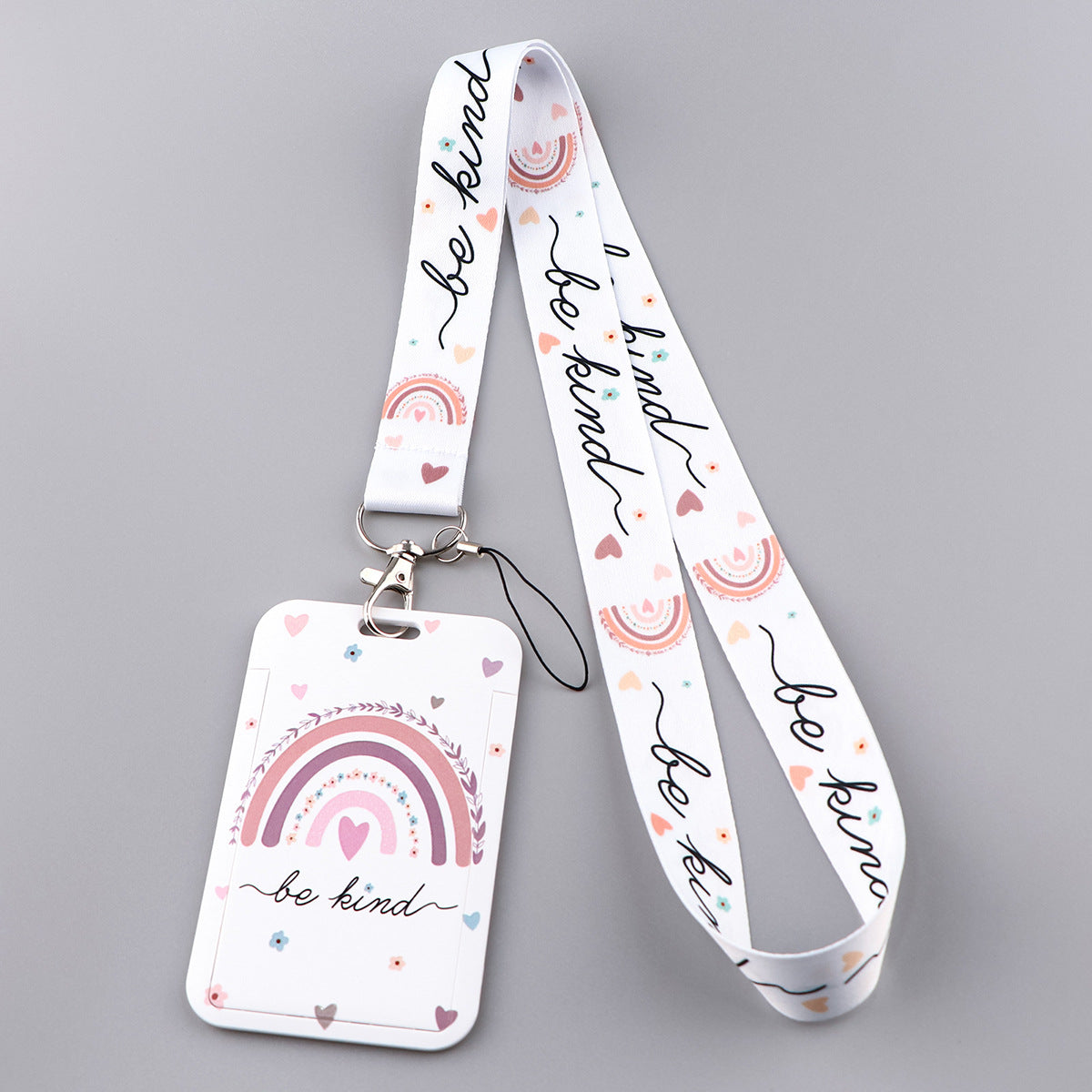 Wholesale Rainbow Card Holder Ribbon Polyester Cell Phone Lanyard Keychain