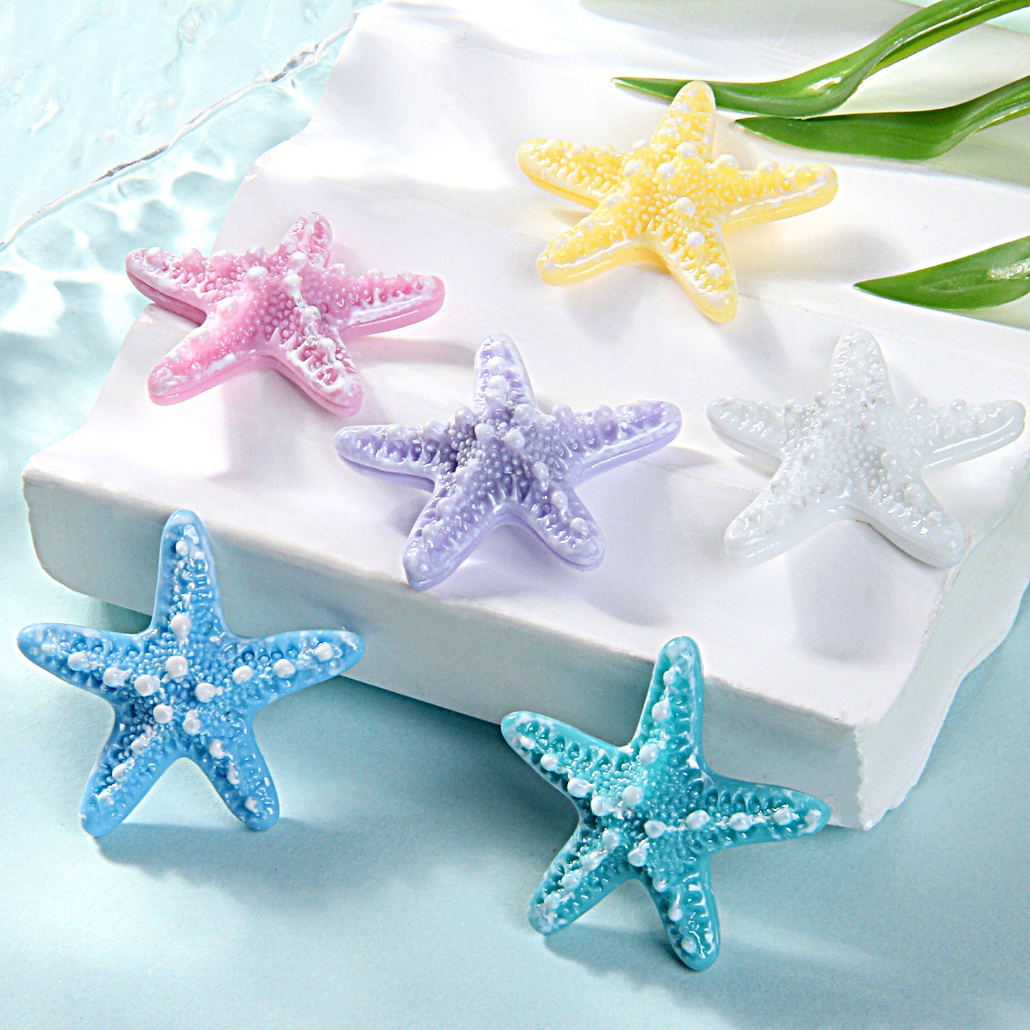 Wholesale DIY starfish resin accessories hairpin shoe buckle