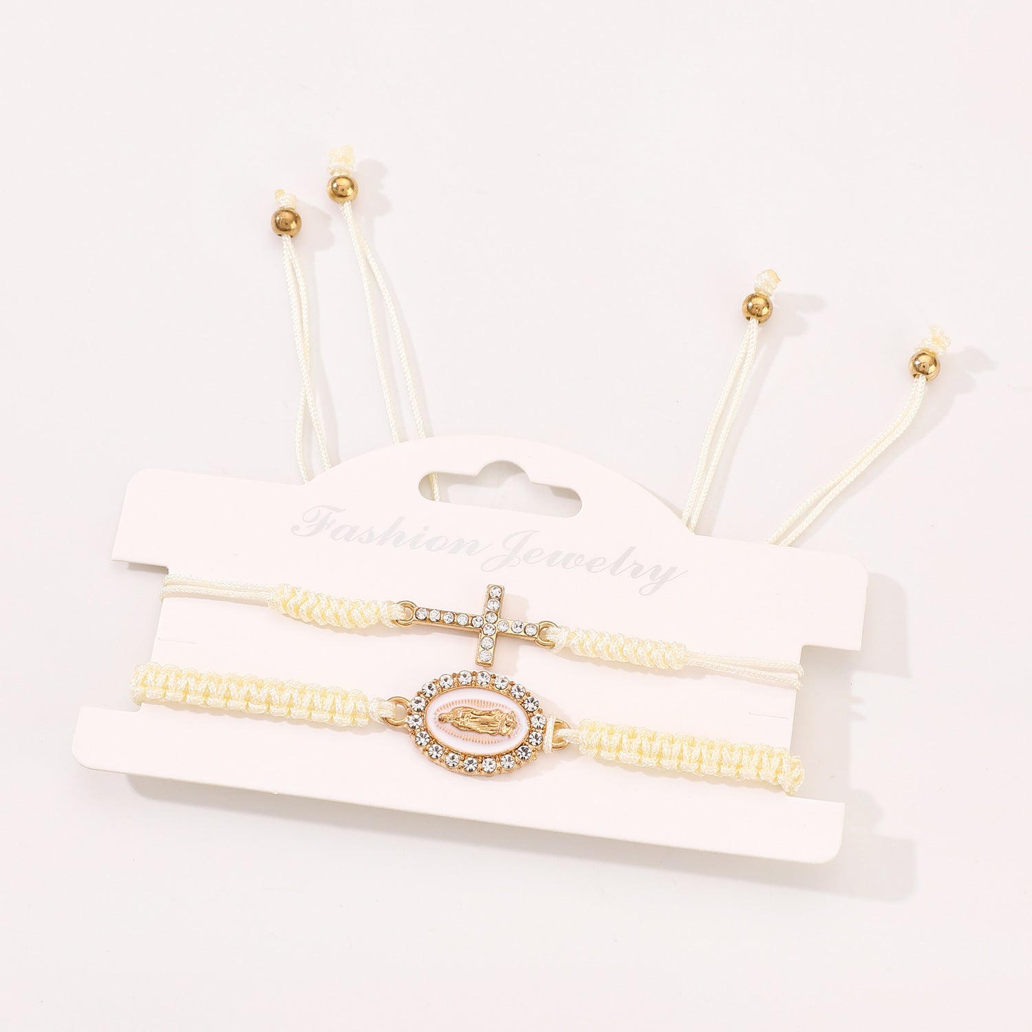 Wholesale Cross two-piece hand-woven adjustable bracelet