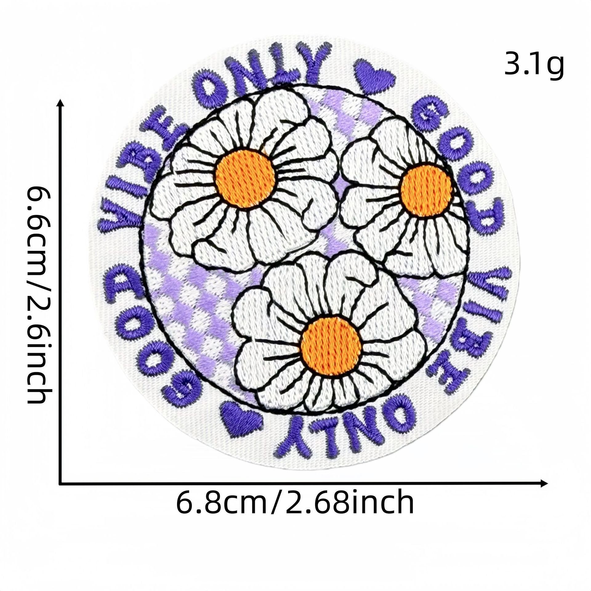 Wholesale Purple Graffiti Inspirational Embroidered Patch Iron On Applique For Clothing Bags DIY Craft