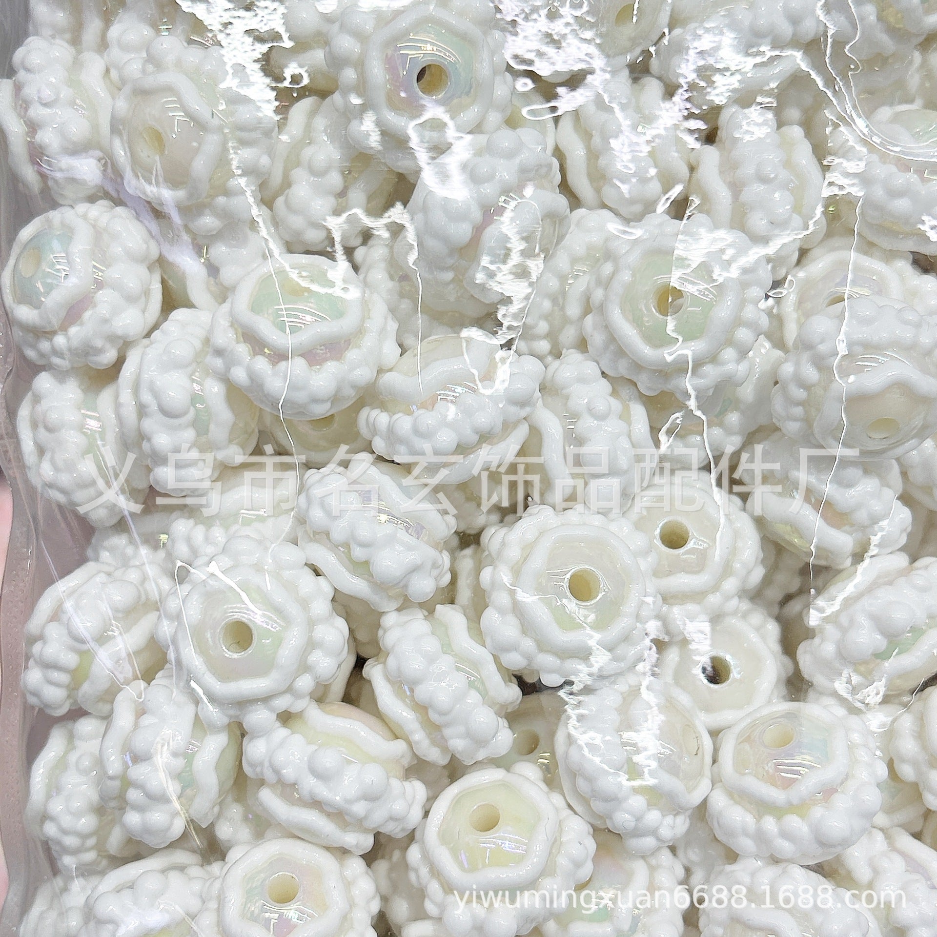 Wholesale 200pcs/pack  Acrylic two-color heavy oil hand-painted beads Acrylic Beads