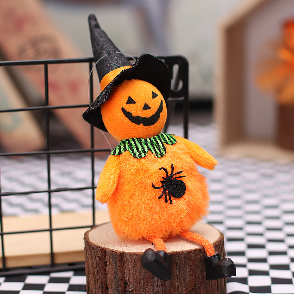 Wholesale Halloween Cartoon Pumpkin Witch Plush Doll Pendant
