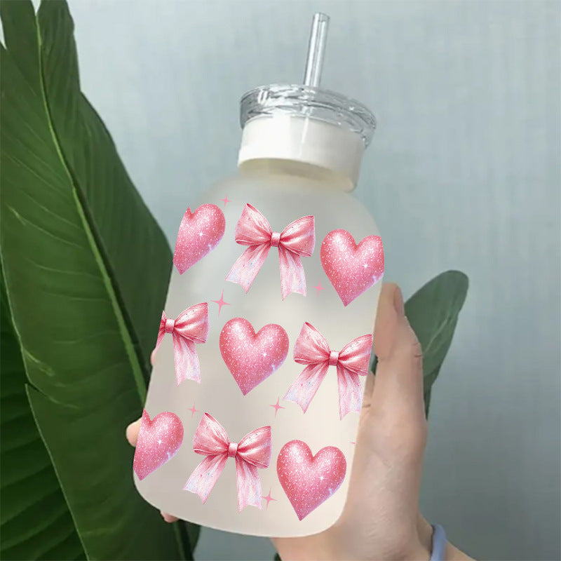 Wholesale Pink Love Bow Valentine's Day 16oz Cup UV DTF Wraps