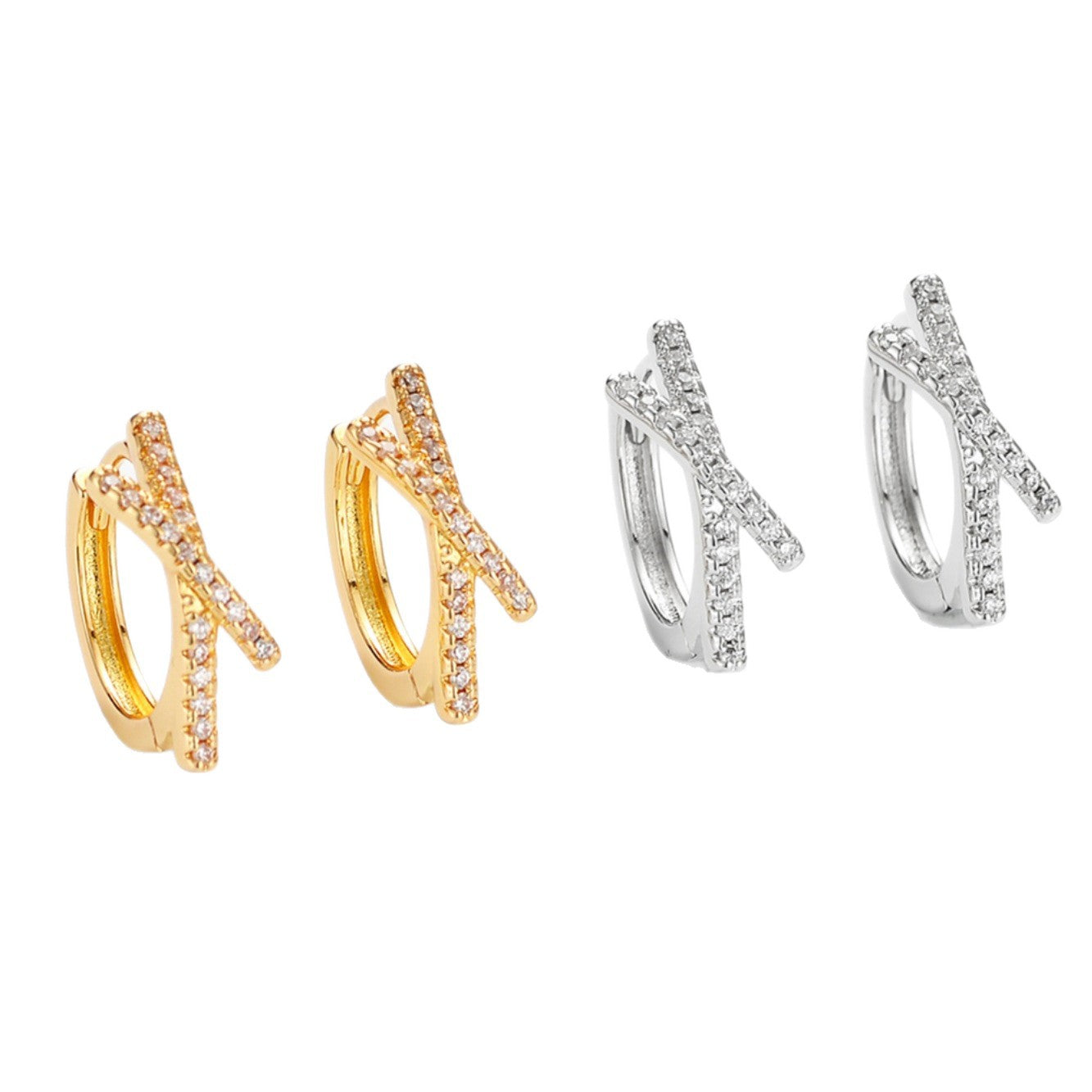 Wholesale Zircon Cross Earrings,  Niche Design