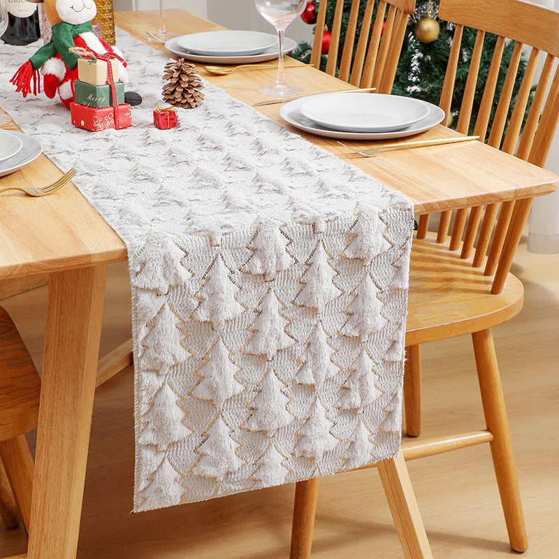 Wholesale Christmas Quilted Sequin Table Flag Tablecloth Christmas Party Decoration Shopping Mall Layout Tablecloth