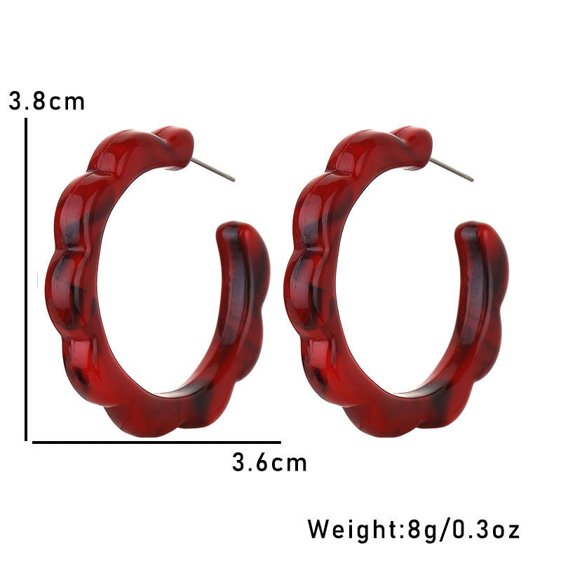 Wholesale Christmas Earrings Vintage Burgundy Acrylic Earrings