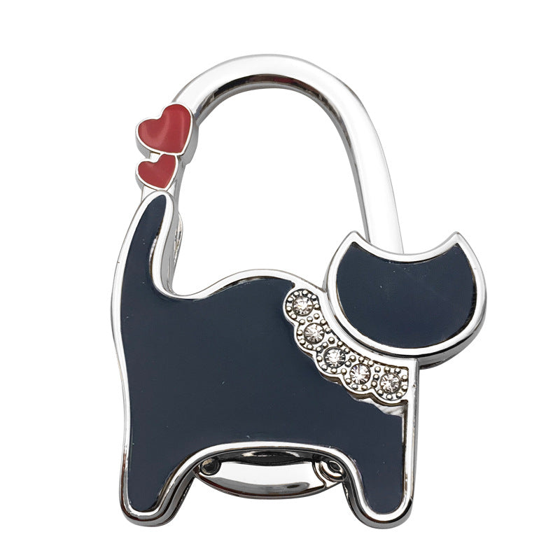 Wholesale Two-hearted Cat Bag Hanger Folding Table Lady Bag Hook