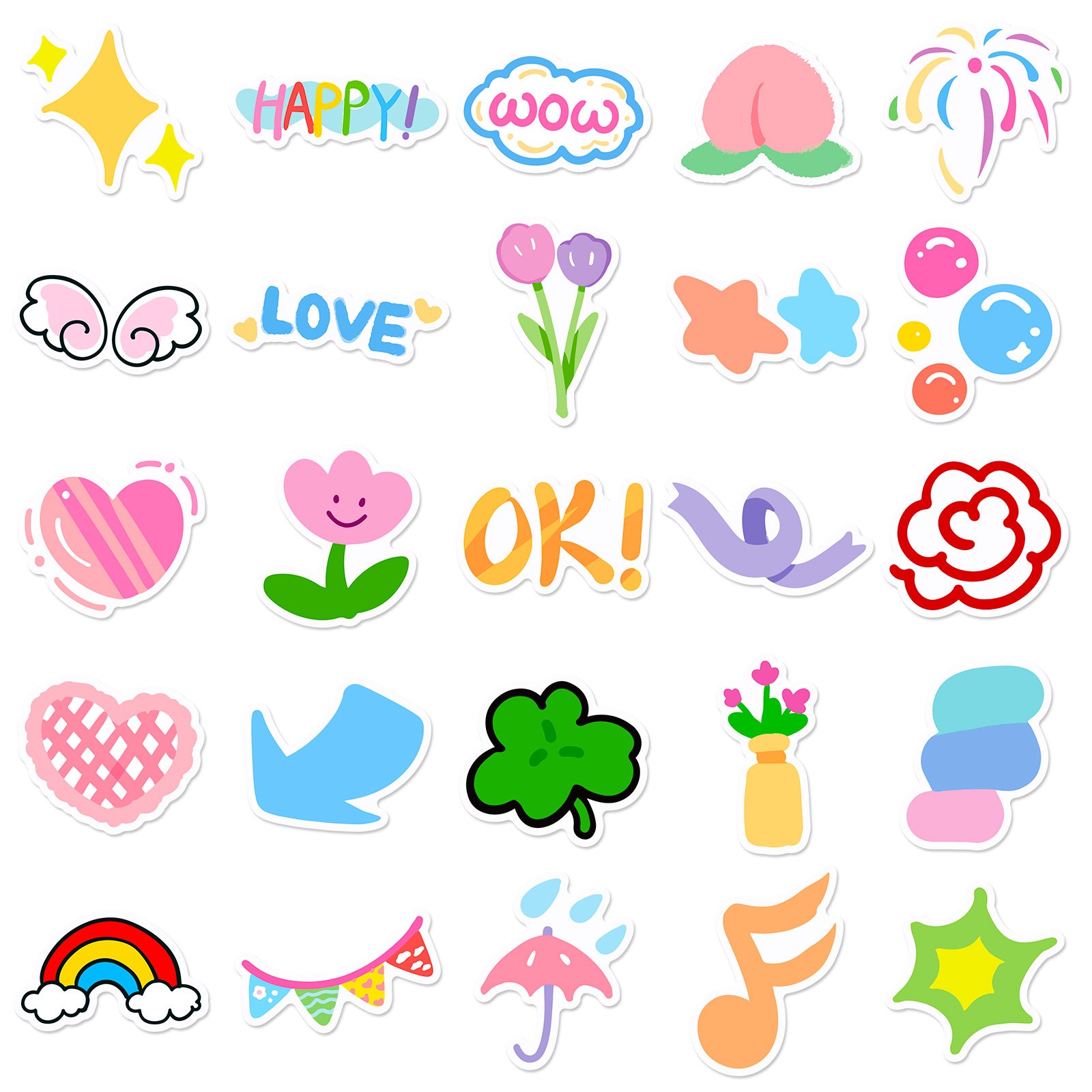 Wholesale 50pcs dopamine cute cartoon flower stickers