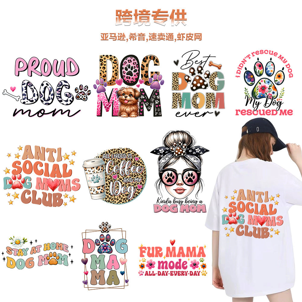 Wholesale 10pcs Dog Mom Series UV DTF Ready to Press Transfers Wraps