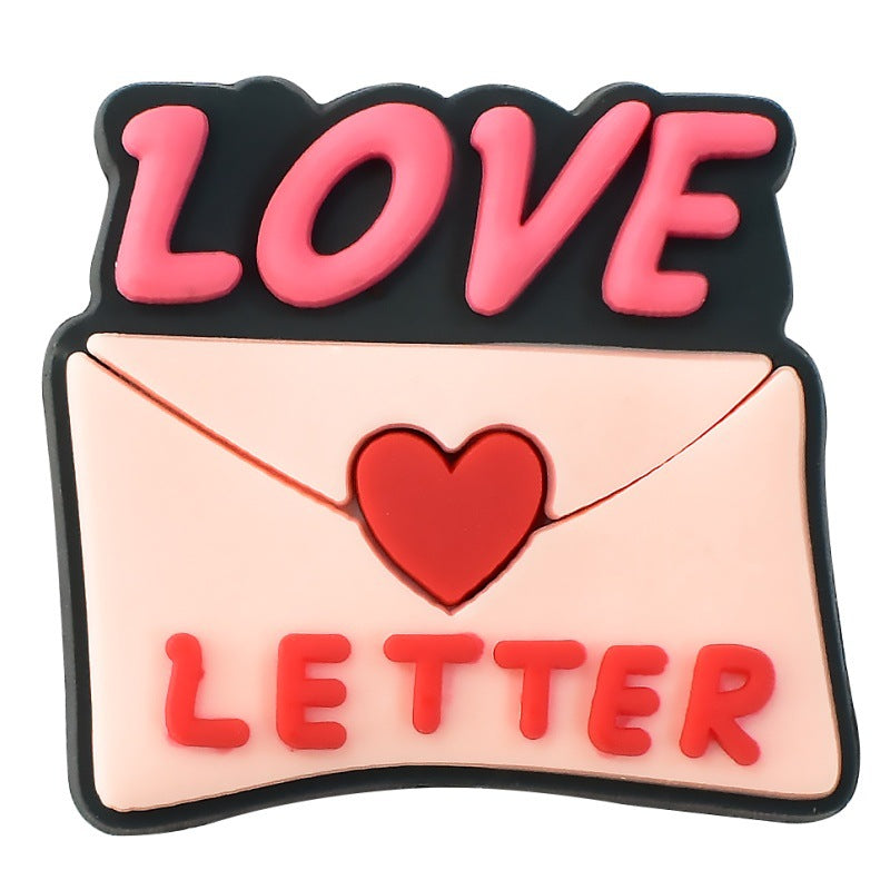 Wholesale Random 100pcs Valentine' s Day series cartoon PVC soft rubber double-sided beads