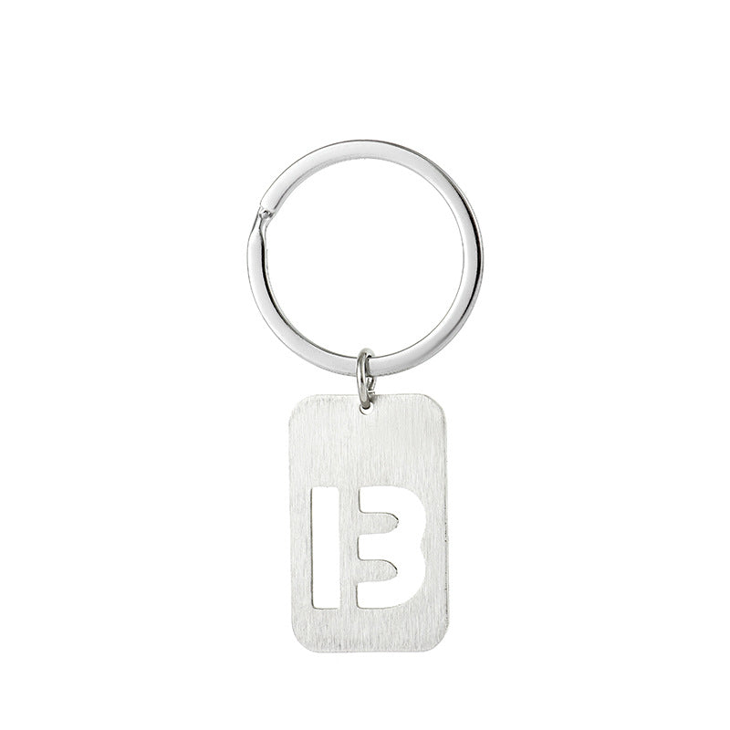 Wholesale Stainless Steel Creative Hollow 26 Letter Keychain