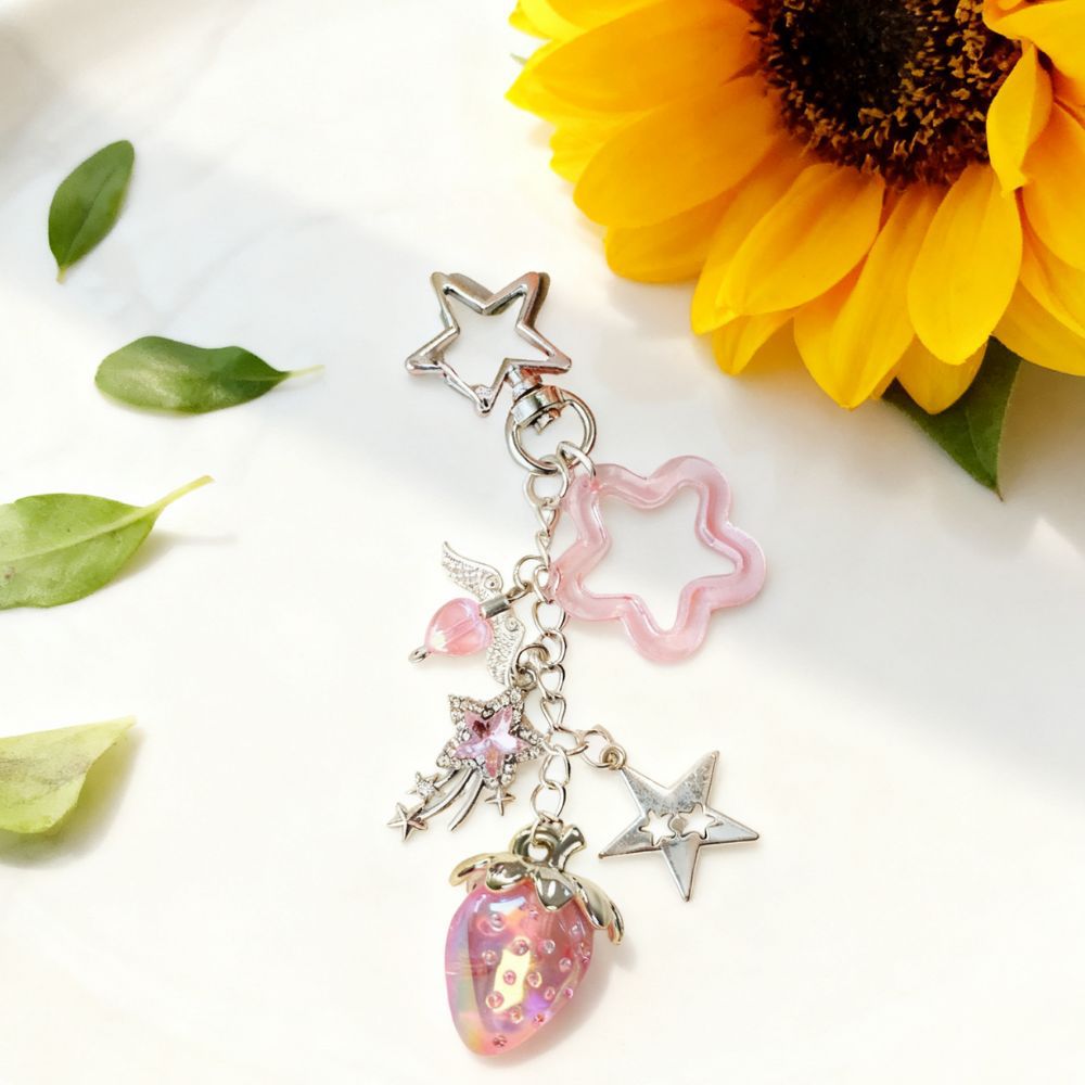 Wholesale Diamond-studded shooting star keychain