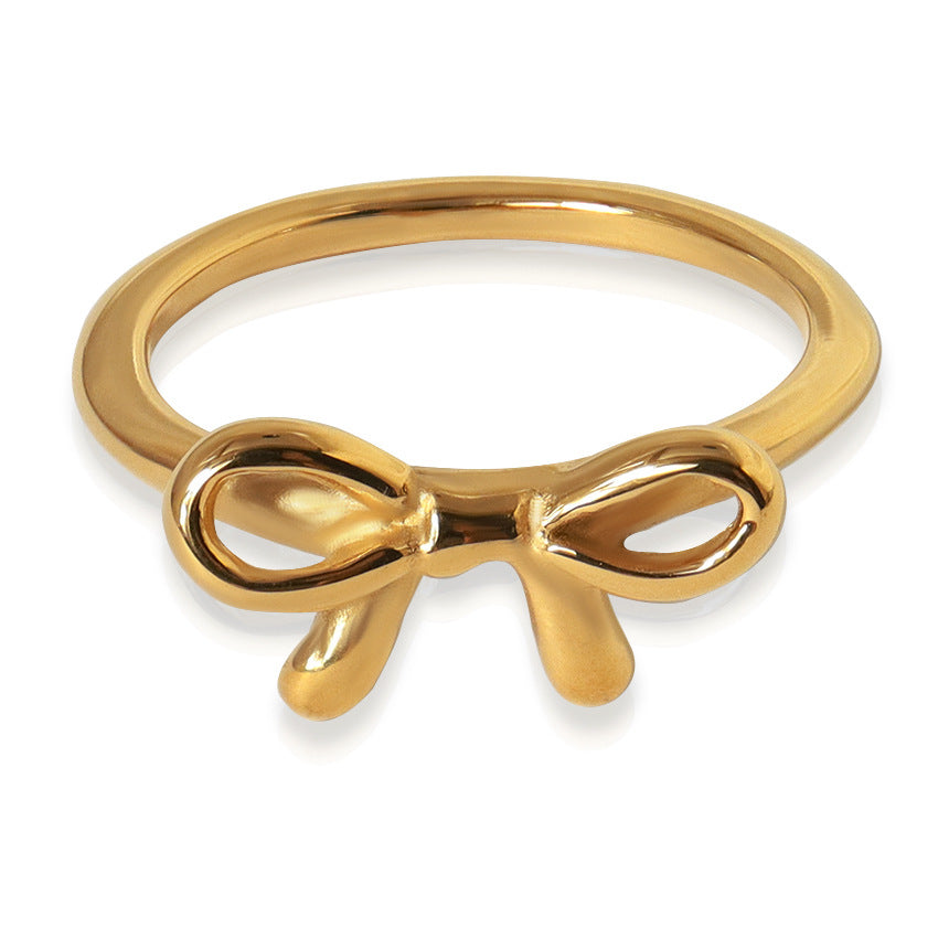 Wholesale 18K Gold Bow Ring Cross Ring
