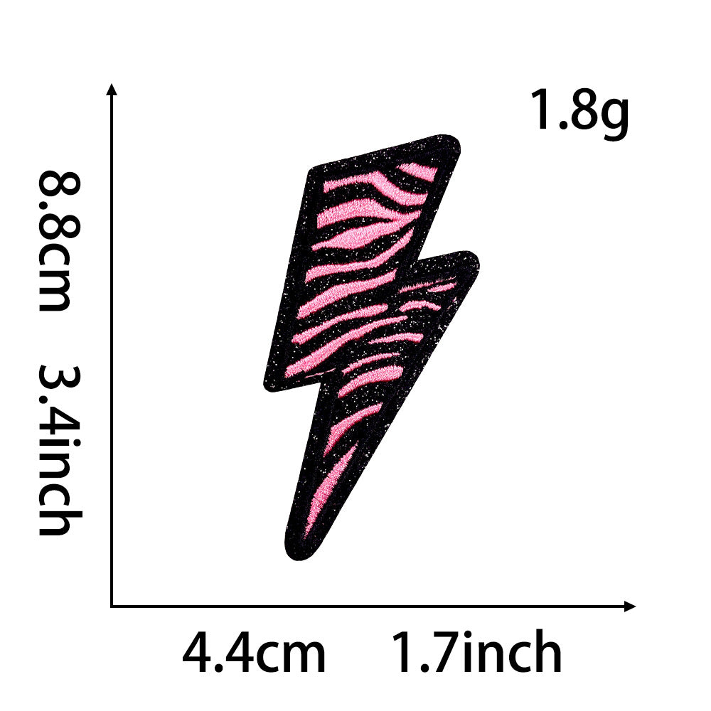 Wholesale Zebra Pattern Heart Lightning Star Series Embroider DIY Patches